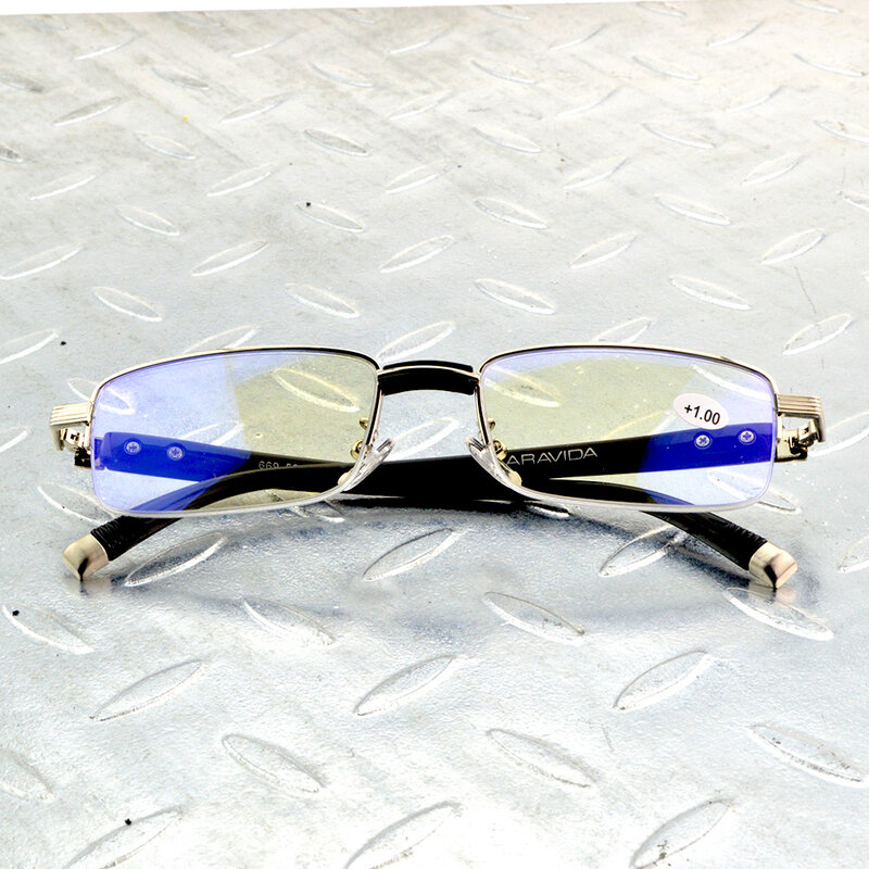 Gafas de lectura de aleación de titanio para hombre, lentes de lectura no esféricas con revestimiento antirreflectante para senadores TR90, 0,5 + 0,75 + 1 a + 6