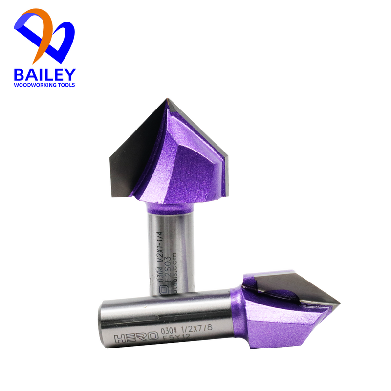 Bailey 1pc90 ° v溝ビット1/2木材用木工フライスカッター6.35mmシャンク