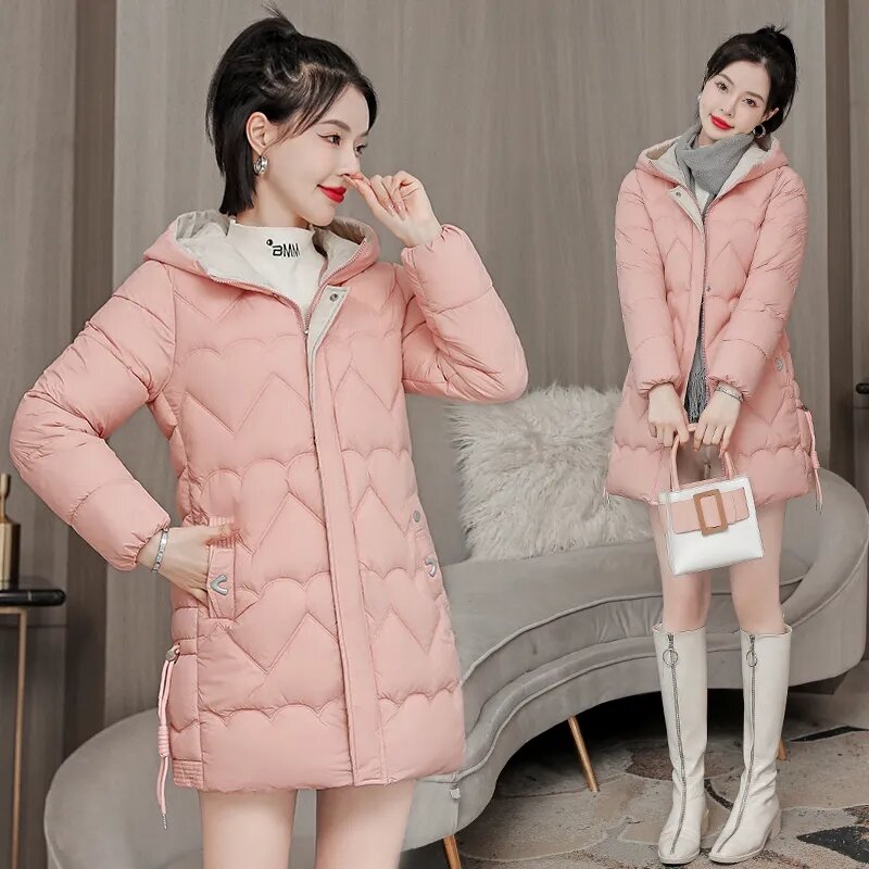 Winter Womens Jacket 2023 New Hooded Down Cotton Coat Long Thick Parkas Female Warm Padded Coat Ladies Outwear Jackets Overcoat