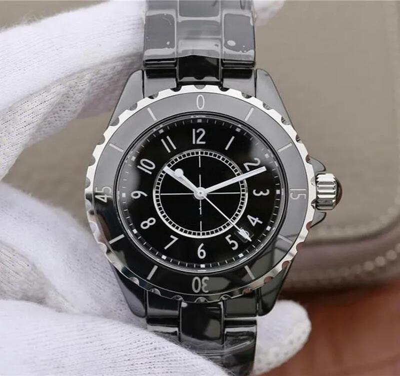 Часы наручные женские, роскошные керамические водонепроницаемые кварцевые Классические в ретро стиле, черные белые