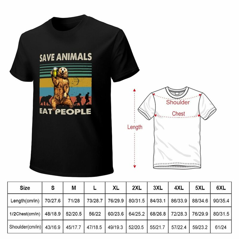 Ratuj zwierzęta, jedz ludzi, T-Shirt koszulka nowe wydanie szybkoschnące męskie ubrania