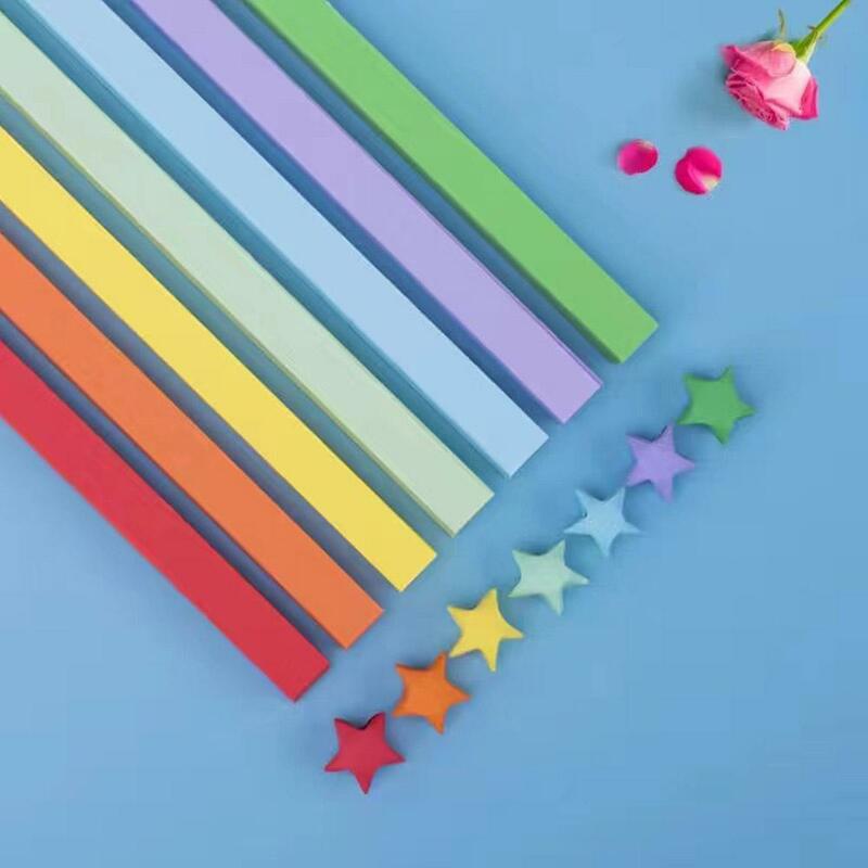 Colorido Origami Estrelas Tiras De Papel, Dupla Face, Dobrável, Lucky Star, DIY, Artes Mão, Fazer, Decoração para casa, 540Pcs