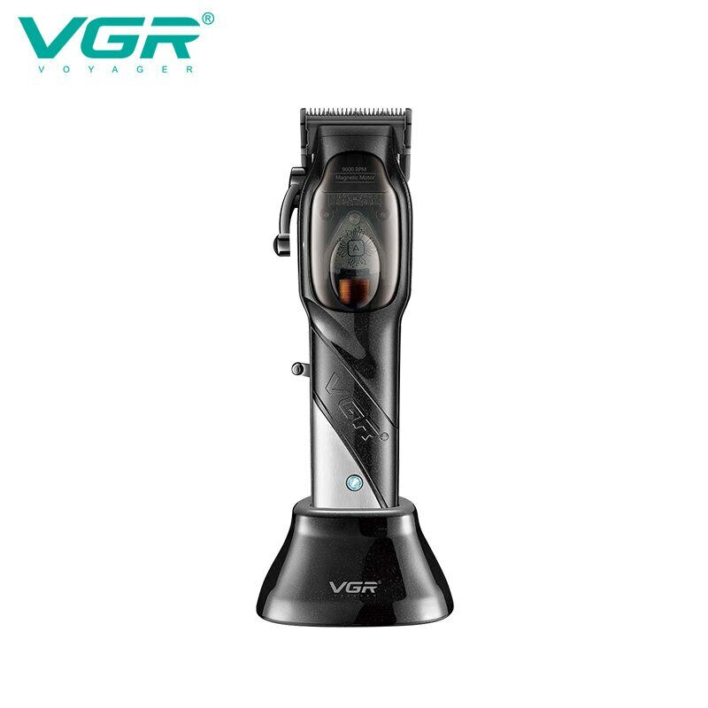 VGR002-máquina de corte de pelo con Motor magnético para hombres, cortadora de pelo profesional inalámbrica, recargable, 9000RPM