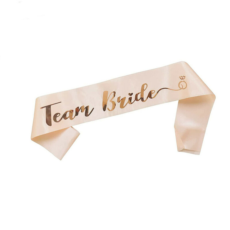 1Set Rose Gold Team Bruid Om Satin Sash Voor Vrijgezellenfeest Decoratie Meisje Vrijgezellenfeest Wedding Bridal Shower decor Supplies