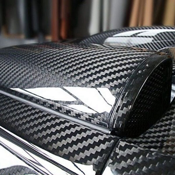 Autocollant de film de Bergame 5D, fibre de carbone, vinyle, noir brillant, rond, autocollant de moto, modification de document