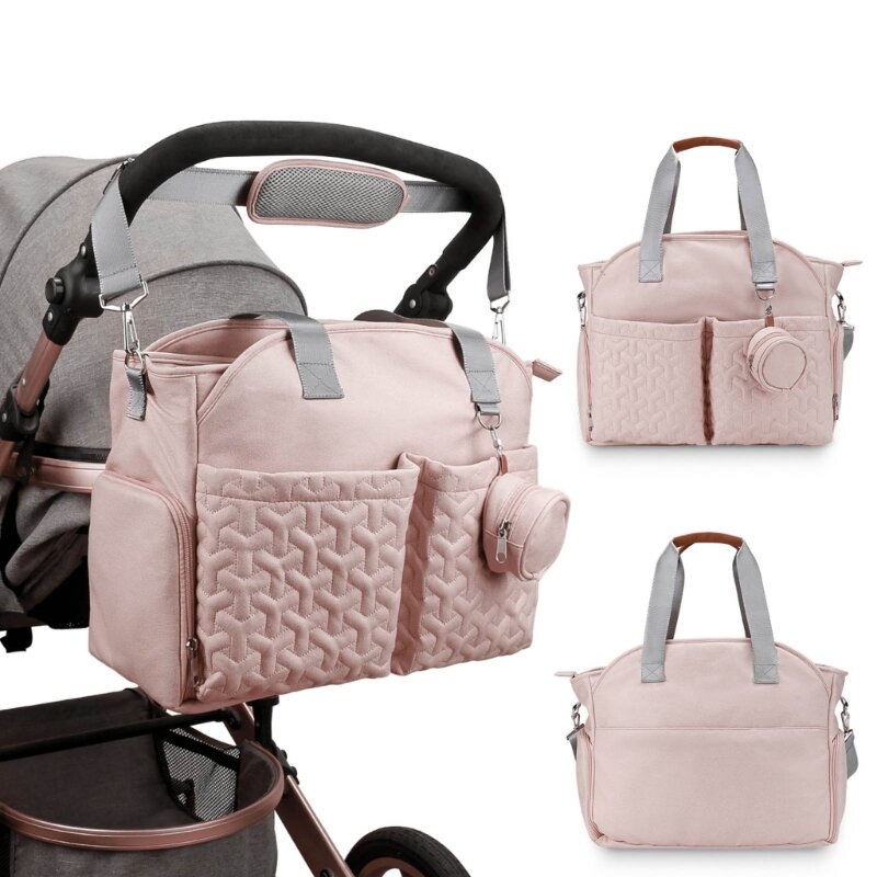 Bolsa de pañales de viaje de gran capacidad para bebé, bolso de mamá con múltiples bolsillos, bolso para bomba de leche, botella de pañales, bolsa de almacenamiento para cochecito de leche en polvo