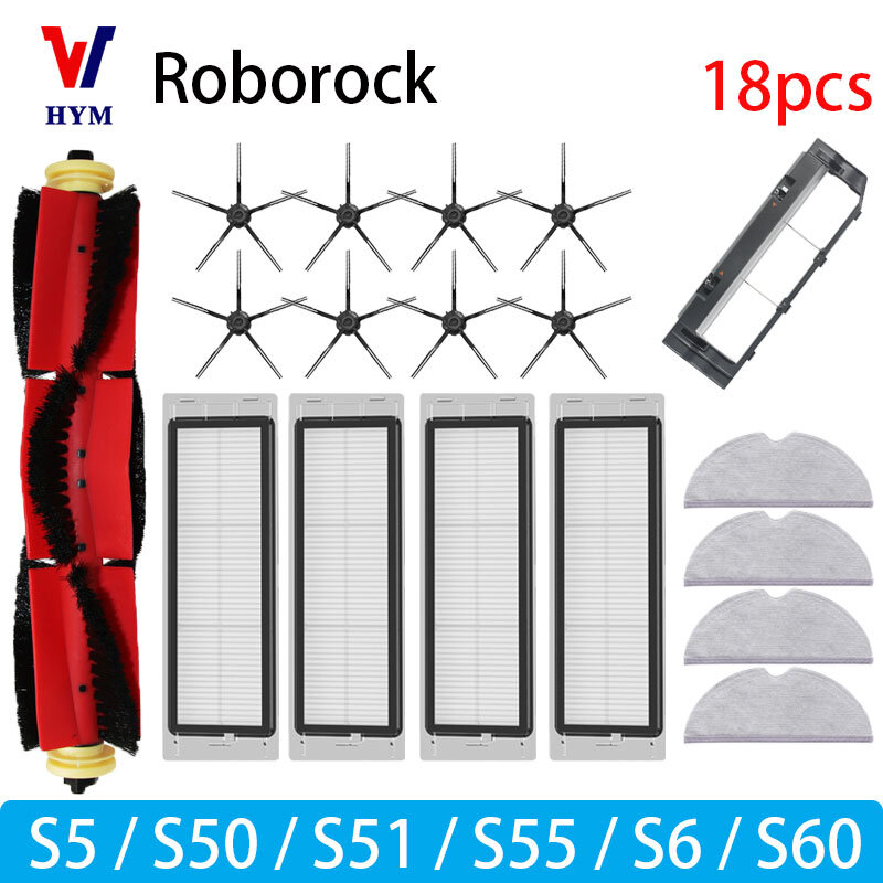 Untuk Roborock S5 S50 S51 S55 S6 S60 S6 Aksesori pembersih vakum murni Filter HEPA kain pel sisi suku cadang sikat utama