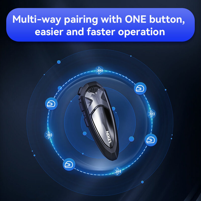 Lexin GTX Intercom Motorcycle Communication hełm Bluetooth słuchawki, parowanie za pomocą jednego przycisku rozmawiaj i słuchaj muzyki za jednym razem