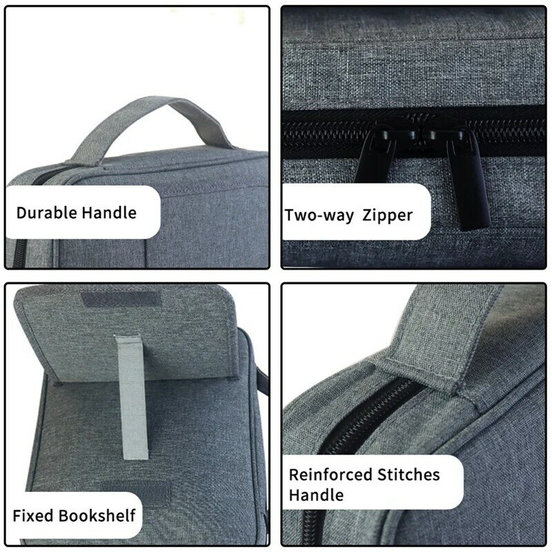 1 Piece Gray High Quality Stand Style Organizer Book Cover Book Storage Bag Case With Handle