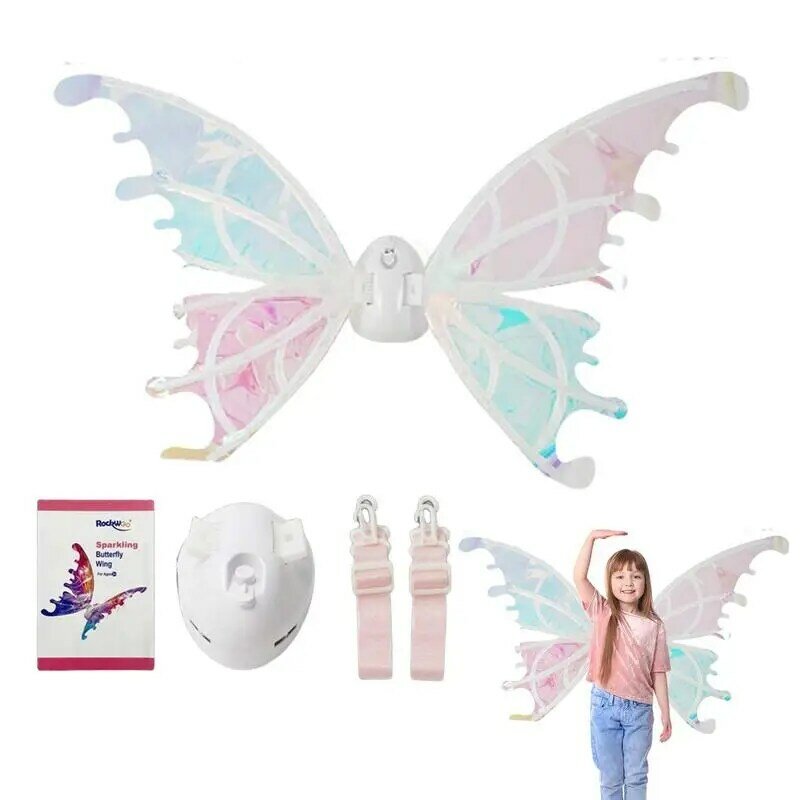 Светящиеся Крылья-бабочки, Детские Светящиеся Крылья-бабочки, Красочные Крылья ангела для одежды, реквизит для косплея на Хэллоуин и Рождество