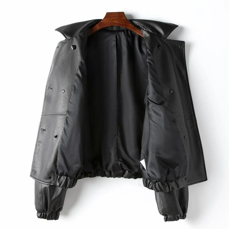 2023 Women Autumn and Winter New Genuine Sheepskin Leather Coat Casual Real Leather Jacket H42