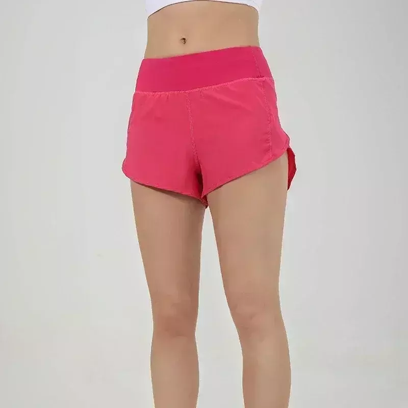 Lemon กางเกงเอวสูงสำหรับผู้หญิง, กางเกงวิ่งออกกำลังกายในยิม2.5 "พร้อมกระเป๋าซิประบายอากาศ