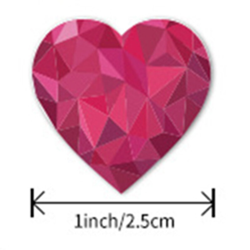 สติกเกอร์รูปหัวใจสีชมพูสีแดง50-500ชิ้นสำหรับวันวาเลนไทน์ของขวัญแต่งงานฉลากบรรจุภัณฑ์กระเป๋าใส่ของสติกเกอร์สมุดภาพ DIY น่ารัก