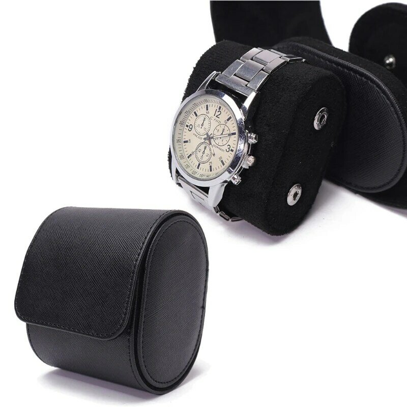 652F PU lederen horlogerol Single Watch Travel voor hoesje voor heren of dames