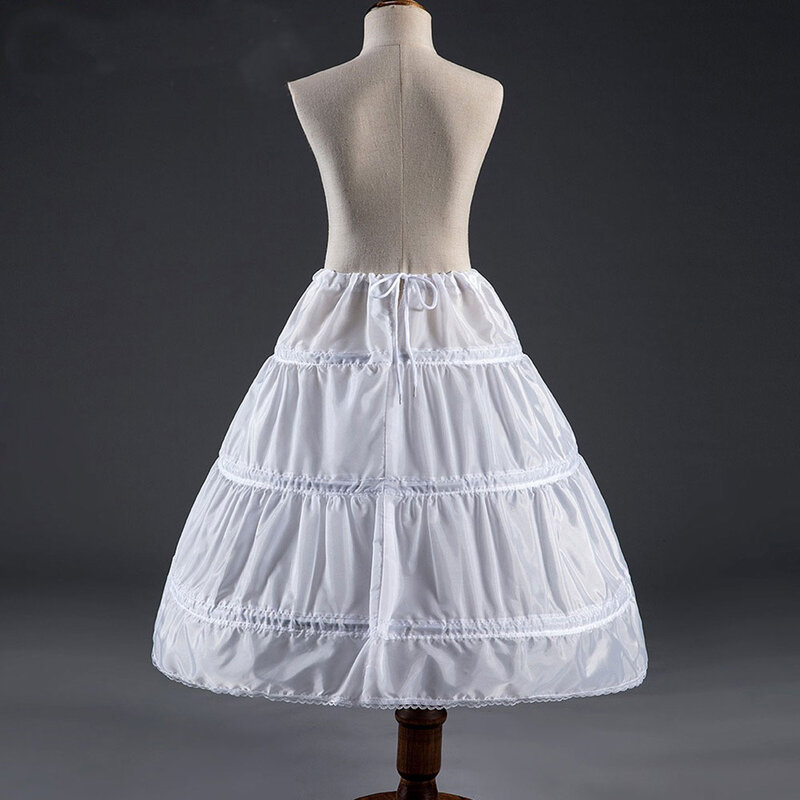 Jill Wish Girls' Puffy Long Skirt Petticoat, Kid Girls Bustle Tutu Skirt for Wedding Party Underskirt Princess Skirt Lining J413