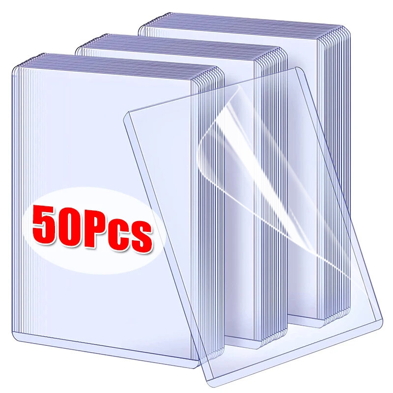 Transparente Coreano Kpop Card Sleeve com Película Protetora, Clear Card Holder, Idol Photo Game Card Toploaders Capa, 35PT, 1 Pc, 25 Pcs, 50Pcs