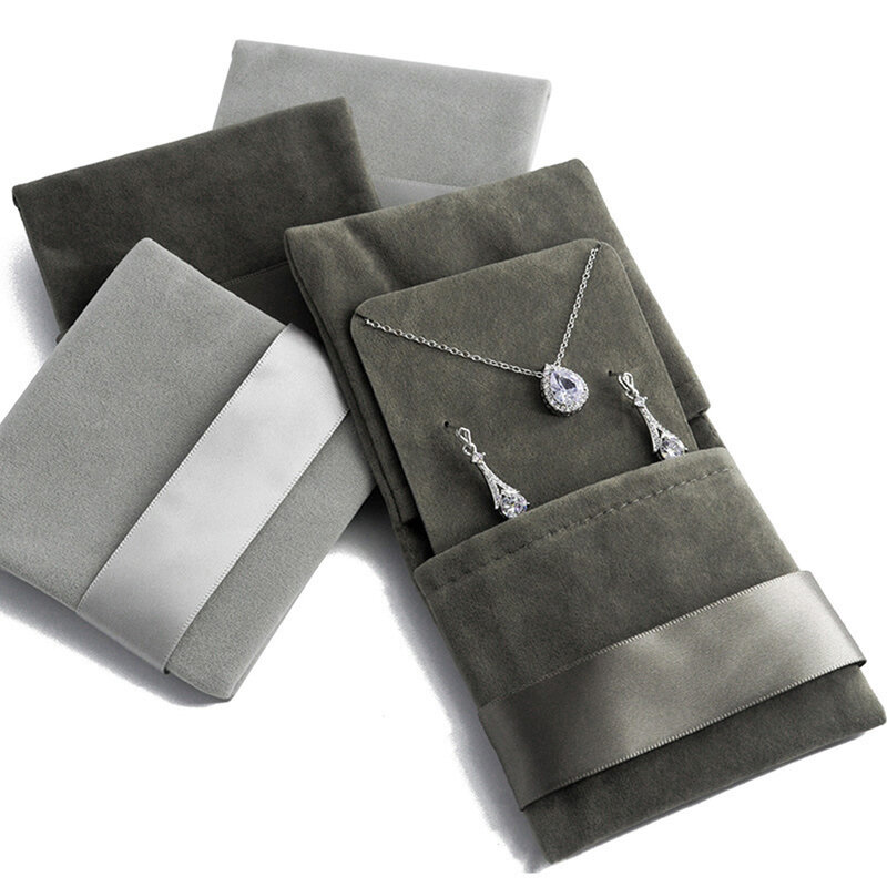 Новый бархатный мешок для хранения ювелирных изделий, плетеная тканевая флип-лента для сережек, ожерелий, квадратных гнезд, подарки, утолщенная упаковка, оптовая продажа