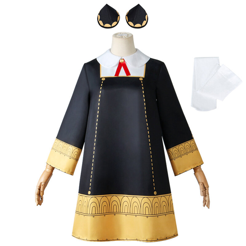 어린이 및 성인용 일본 애니메이션 영화 코스튬, 가족 코스프레 스파이 안야 포저 요르 포저 드레스 스웨터 파카 공연 복장