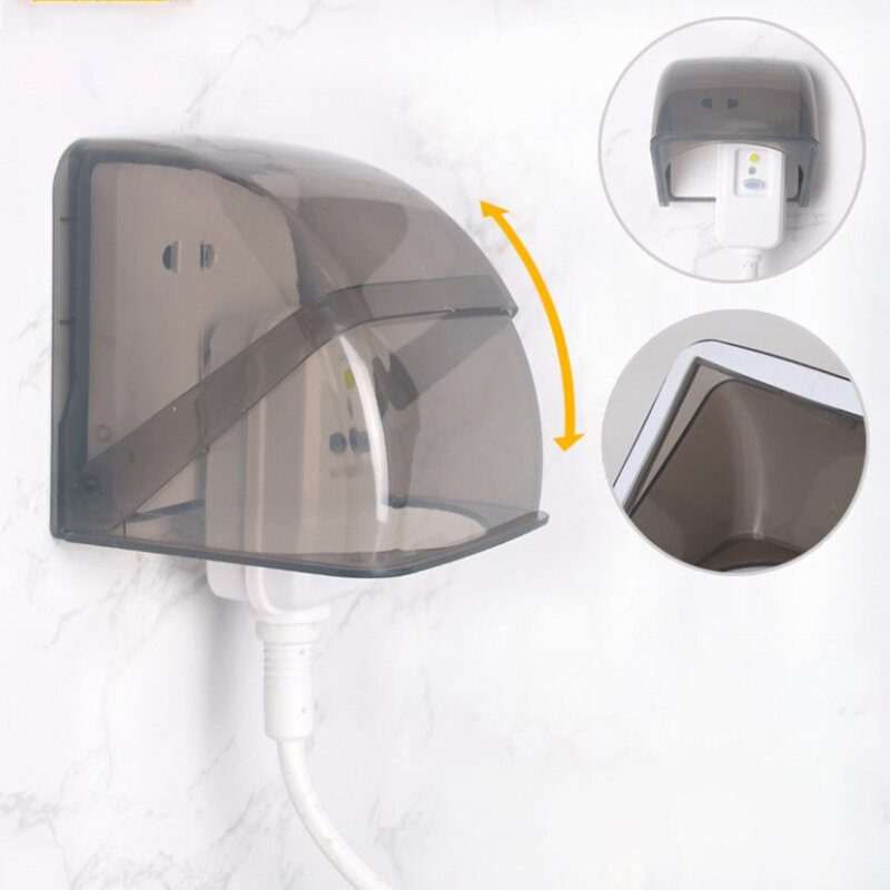 Cubierta protectora para enchufe eléctrico de baño, toma de corriente impermeable, caja a prueba de lluvia, suministro eléctrico, tipo 86, 1 unidad