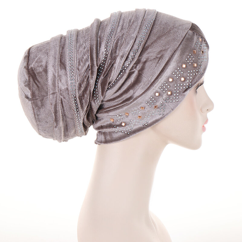 Women Muslim Winter Turban Hijab Bonnet Velvet Inner Headwrap Islamic Head Scarf  Beanie Head Wrap Chemo Cancer Cap