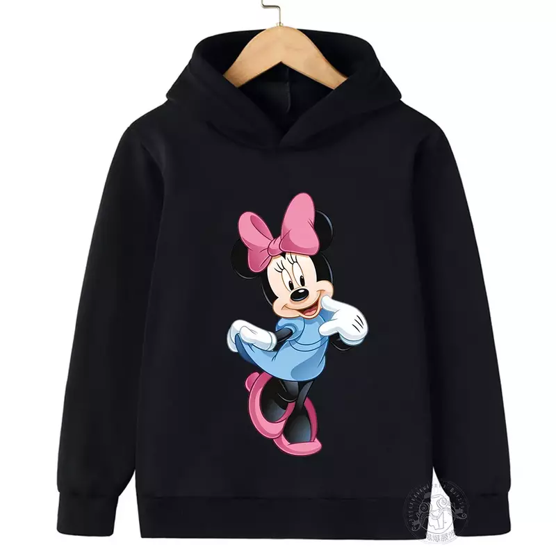 Disney Minnie Cartoon stampato felpa con cappuccio per bambini autunno felpa con cappuccio ragazzi ragazze abbigliamento per bambini abbigliamento sportivo Graffiti ogni giorno