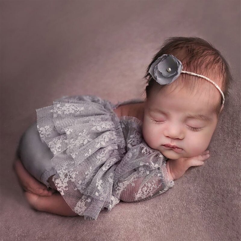 Alat Peraga Fotografi Baru Lahir Gaun Tulle Aksesori Pemotretan Studio Bayi Perempuan Kostum Romper Rok Renda Pakaian Fotografia
