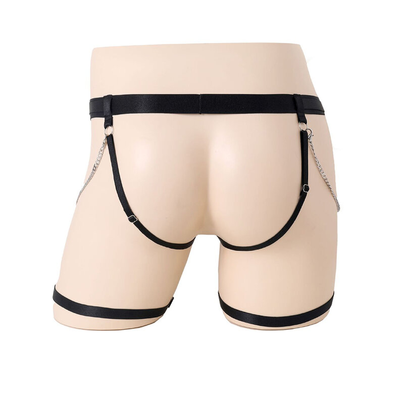 กางเกงในเซ็กซี่สายโซ่โลหะสำหรับผู้ชายกางเกงในสุดสยิวกางเกงในจีสตริงแบบเปิดก้นกางเกงในแบบเปิดรู