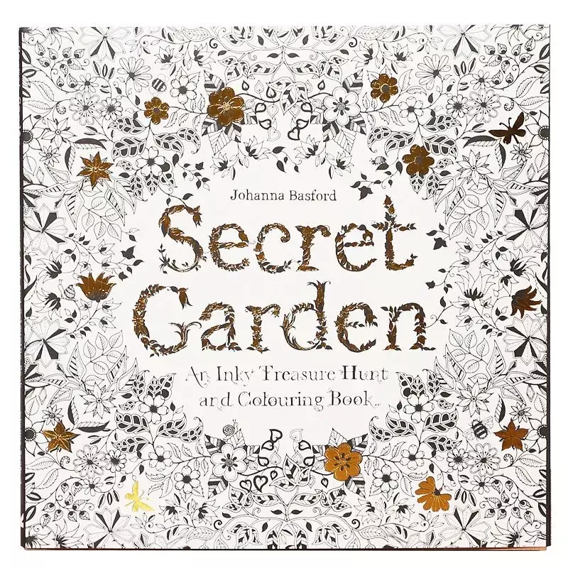 Libro de colorear de jardín secreto para adultos, libro de imágenes para colorear, descompresión, versión en inglés
