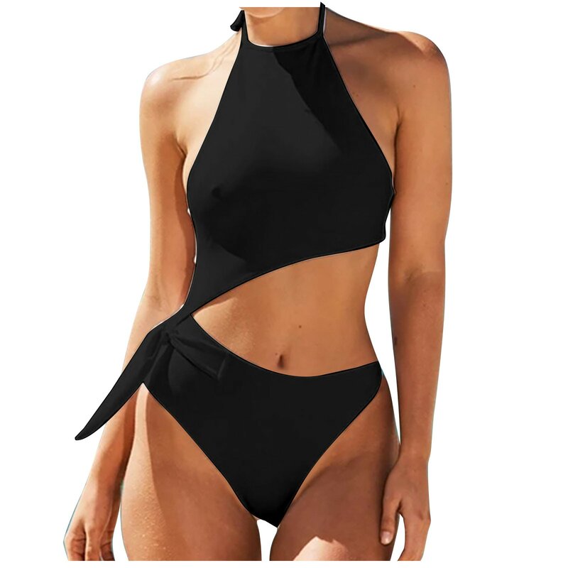 Women's Bikini Solid Color Set  Swimsuit One-piece Swimsuits For Women Beachwear купальники 2024 женские ropa de mujer 모노키니