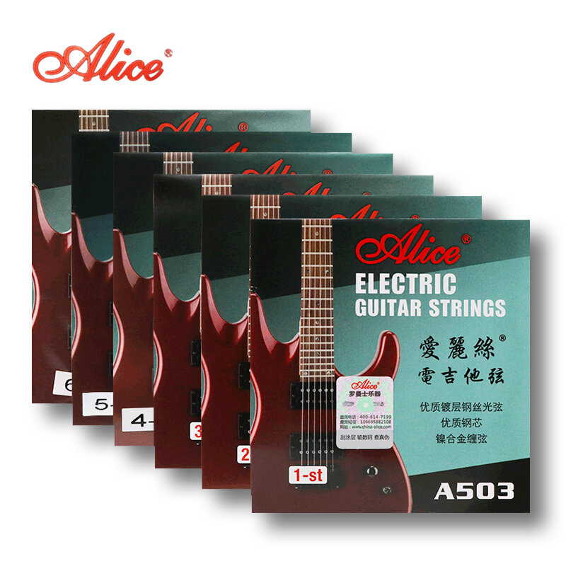 Alice A503 senar untuk gitar elektrik Single 1-6 senar nikel Aloi senar luka Aksesori Gitar lapis antikarat
