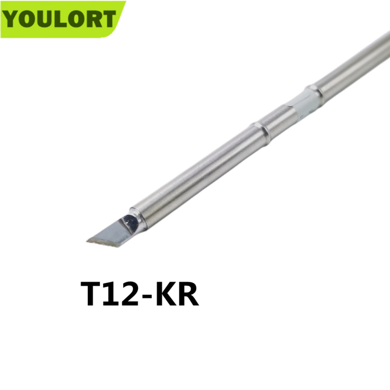 Youlor T12-KR seri bentuk K, alat kepala solder ujung besi las 70W untuk FX9501/907 T12 stasiun OLED & LED