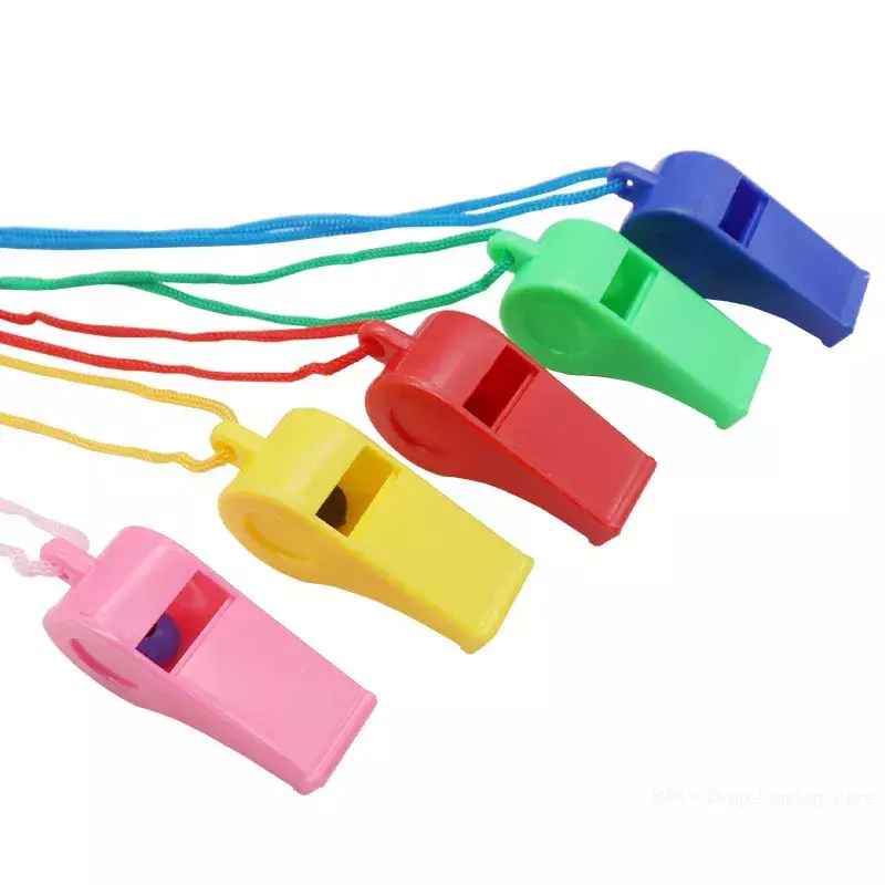 Mini Plastik pfeife mit Seil für Kinder Profifußball Fußball Basketball Cheerleading Schiedsrichter Pfeife Kinder Spielzeug Geschenke