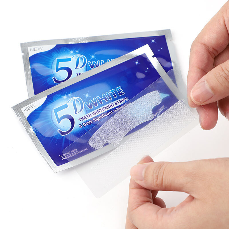 Tiras de Gel 5D para blanqueamiento Dental, Kit de higiene bucal, carillas postizas, 7 pares