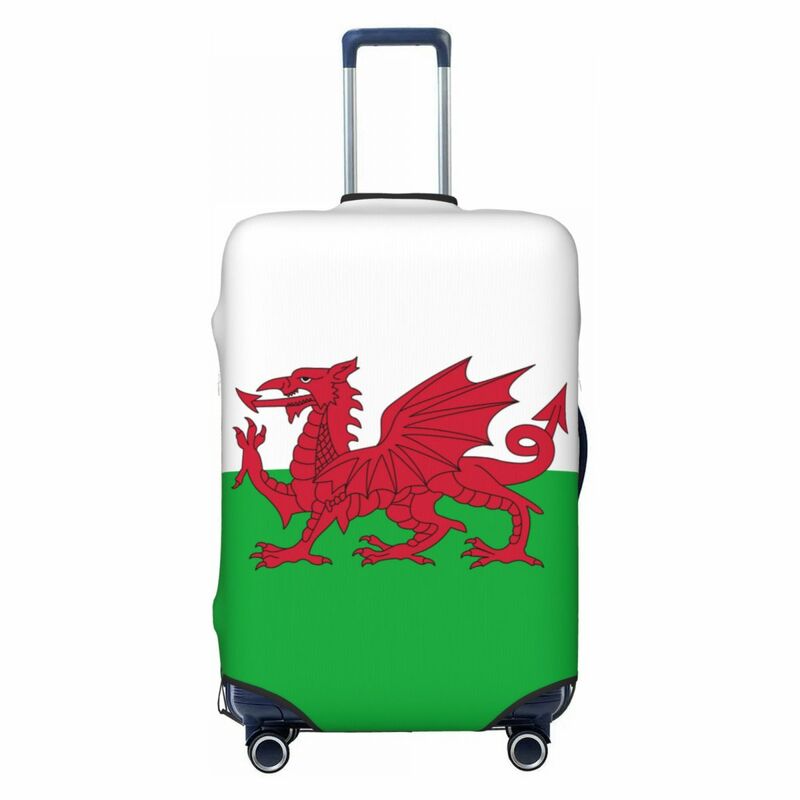 กระเป๋าเดินทางลายธงชาติเวลส์ cymru ผ้าคลุมกระเป๋าเดินทางแบบยืดหยุ่นสำหรับวันหยุดพักผ่อนสำหรับสัตว์