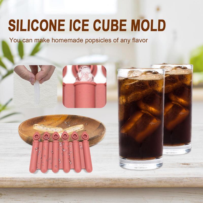 Cetakan silikon untuk anak-anak, cetakan es Pop es silikon dengan desain tutup untuk pesta piknik rumah dan Area kerja