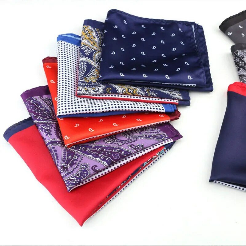 Pañuelo cuadrado de bolsillo para hombre, accesorios de toalla para el pecho, Paisley Floral, estilo suave, 22CM x 22CM