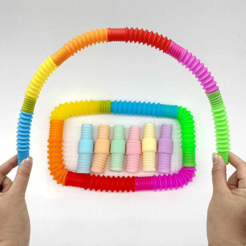 Mini tubos Pop antiestrés para niños y adultos, juguetes sensoriales antiestrés de arcoíris, tubo calmante para el estrés, 10 piezas