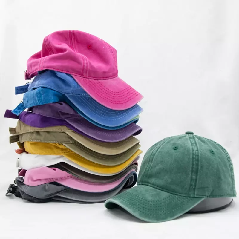 Topi bisbol katun untuk pria dan wanita, topi Baseball katun luar ruangan kasual dapat disesuaikan, topi Visor warna Solid uniseks