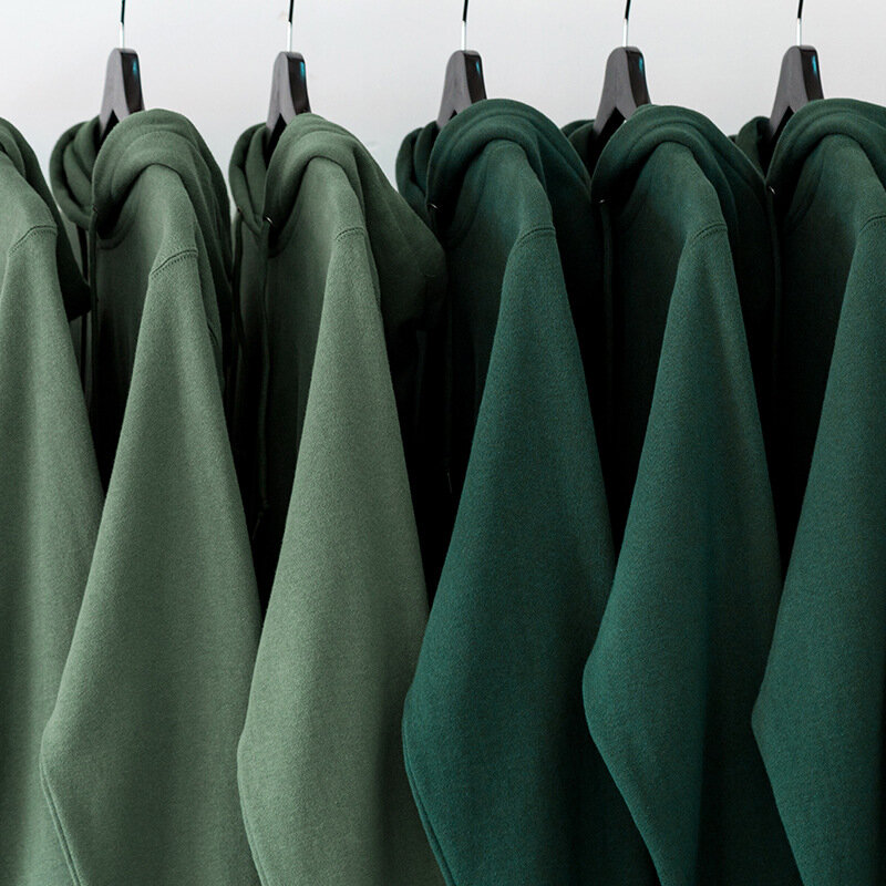 เสื้อสเวตเตอร์ผ้าฟลีซมีฮู้ดสำหรับผู้ชายสีพื้นผ้าทอ250กรัมสำหรับใหม่เอี่ยม mrmt 2024
