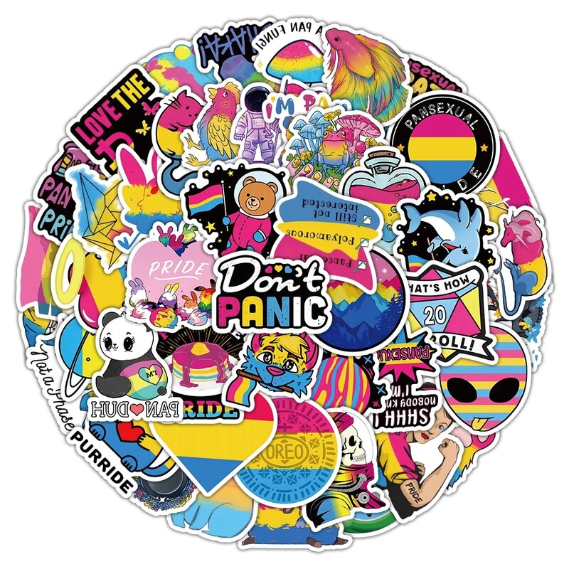 10/30/60 stücke Pansexual Stolz Graffiti Aufkleber Cartoon Regenbogen LGBT Decals Dekoration DIY Laptop Gitarre Notebook Helm kid Spielzeug