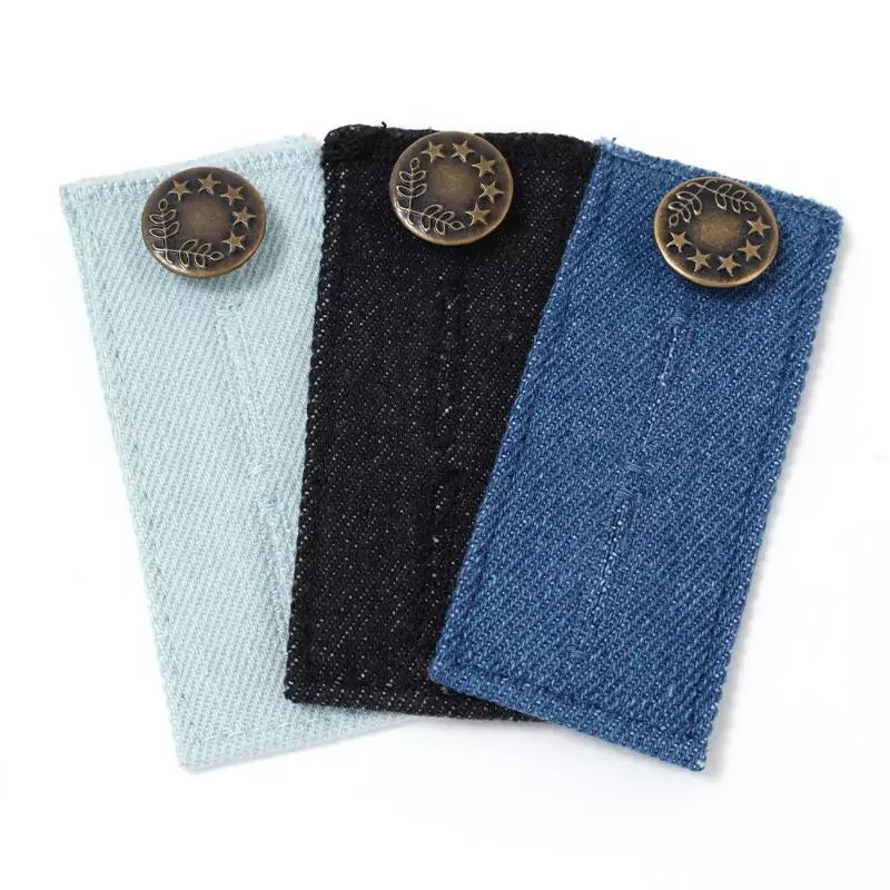 1/3 pezzi estensori in Denim multiuso bottoni elastici estesi regolabili in Denim fai da te chiusura Jeans estensione in vita Snap