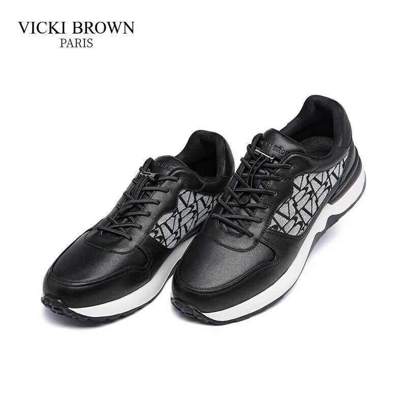 VICKI BROWN-Calçado desportivo de couro masculino, sapatilhas casuais, cavalheiro ao ar livre, tamanho grande europeu, alta qualidade, novo, 2022
