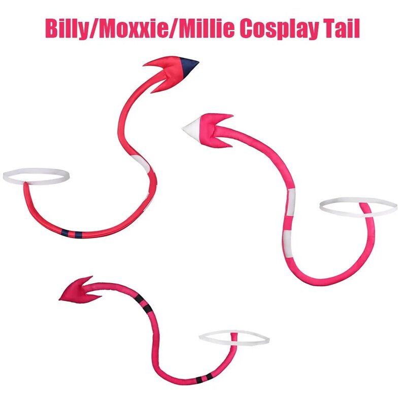 Blitzo Tail Moxxie/Millie Cosplay Helluva Cosplay Boss Hazzbin Hotel Tail Red Halloween Carnival Costume Appendage Accessories
