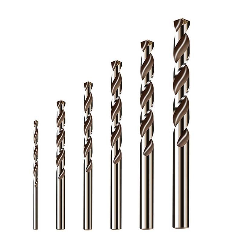 6 Pcs Titanium Coated Cobalt Drill Bits HSS High Speed Steel Drill Bits Set Hole Cutter Power Tools For Metal Stainless Steel