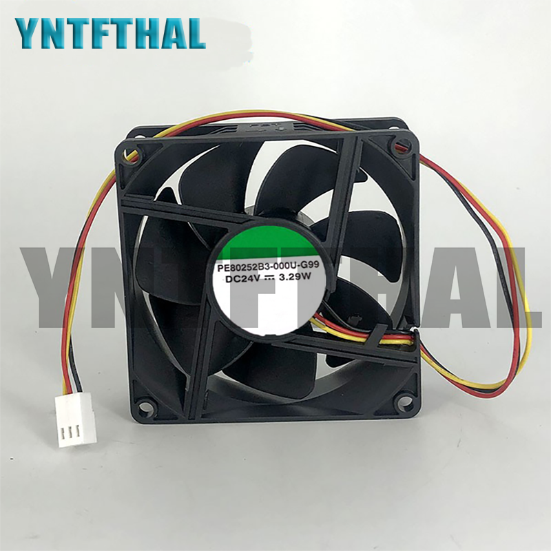 Оригинальный 3-проводной охлаждающий вентилятор для сервера, постоянный ток 24 В, 3,29 Вт, 80x80x25 мм