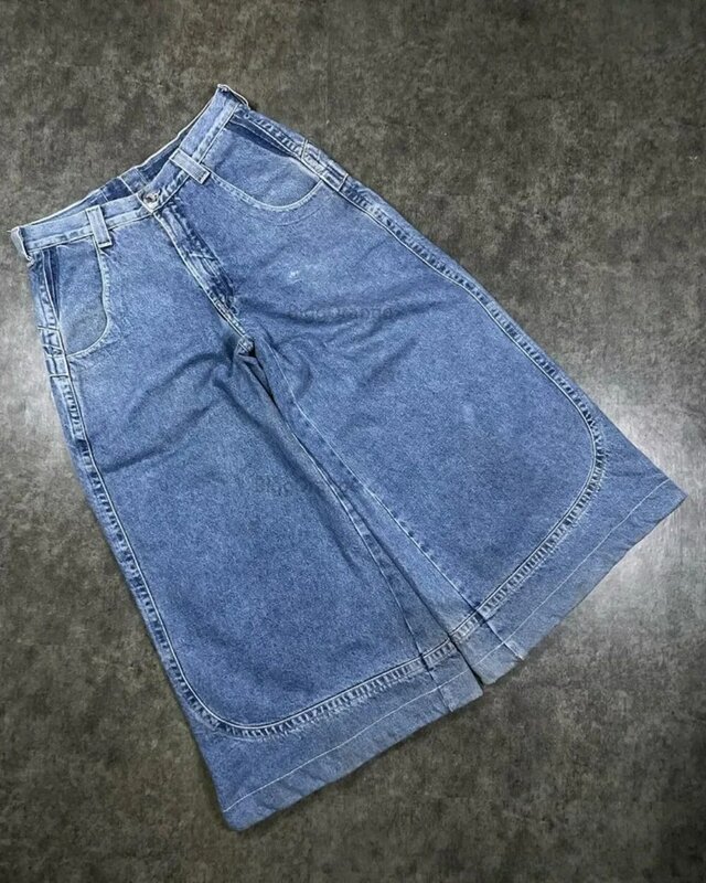 Calça jeans larga com estampa canguru masculina e feminina, personalidade Harajuku, bolso grande, lavagem de boxe, Y2K, rua HipHop, jeans solto casual