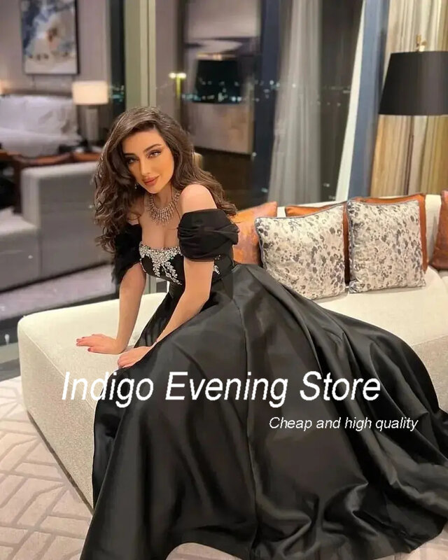 Indaco Prom Dresses Off spalla Crystal A Line Ball Gown Women Formal Evening Party Dress 2024 vestidos para mujer alta qualità