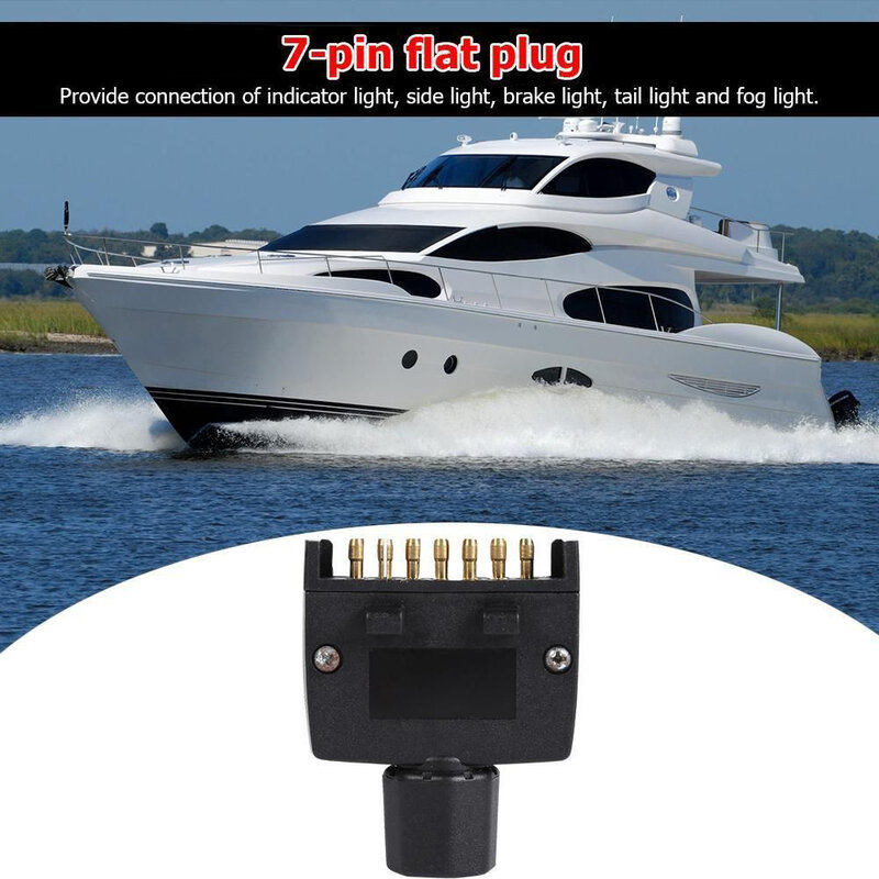 7 Pin AU Flat Plug Male Connector For Caravan Trailer Adapter Boat Quick Fit Male 7 Pins Connector Vehicle Parts & Accessories