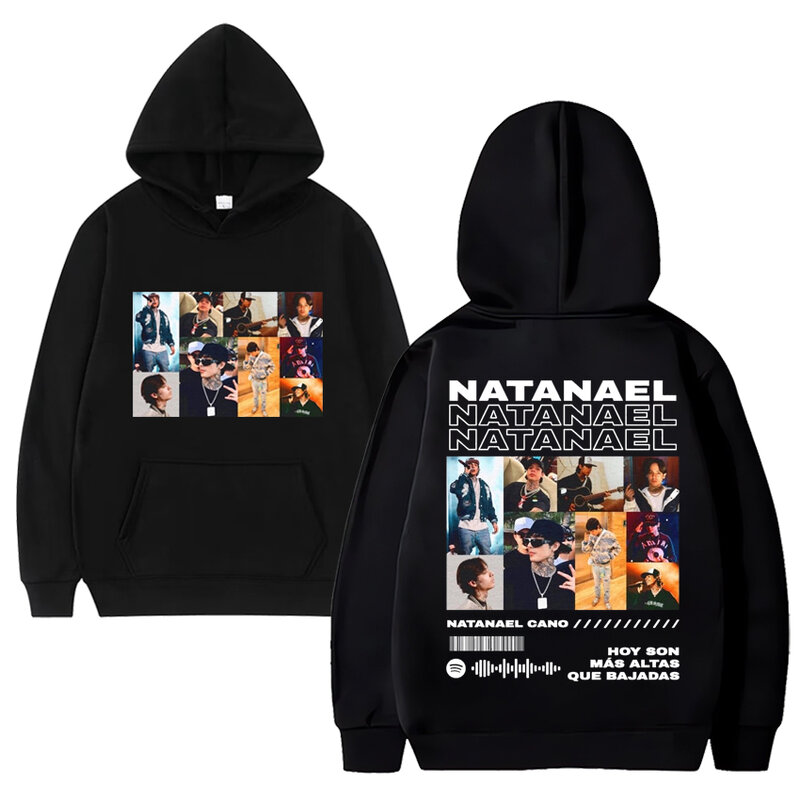 Natanael-Sudadera con capucha para hombre y mujer, ropa de calle de manga larga con estampado de álbum de Hip Hop, de lana, vintage, de gran tamaño, Unisex