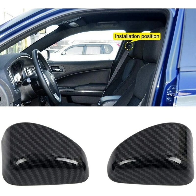 Cubierta de fibra de carbono para cinturón de seguridad, accesorio decorativo para Dodge Charger 2011 + / Chrysler 300 2015-2021, 2 piezas